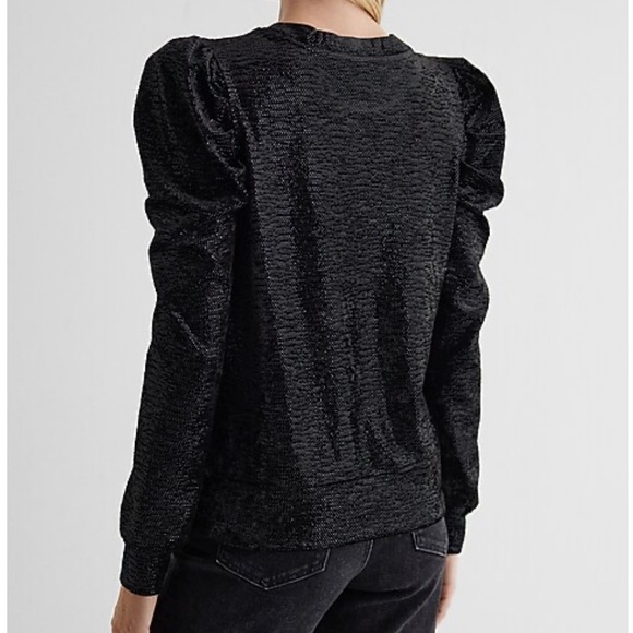 🏴‍☠️Black Velvet Puff-Sleeve Women's Top - Picture 16 of 17